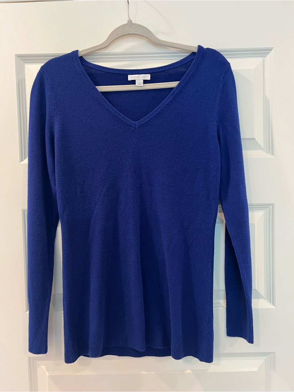 New York & Company Cobalt Blue V Neck Pullover Sweater Medium - Picture 5 of 10